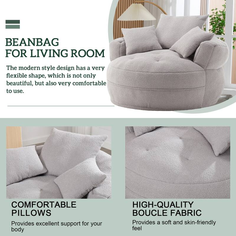 Indoor circular wide sofa and lazy sofa chair