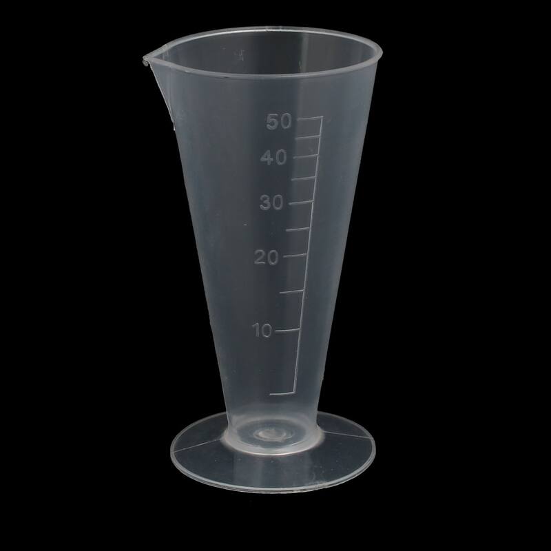2pcs Kitchen Lab Plastic Conical Shape Measuring Cup 50ml Capacity - Clear - Clear