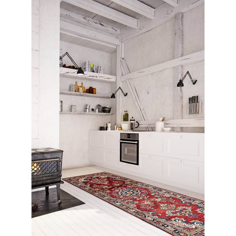 ECARPETGALLERY Hand-knotted Anadol Red Wool Rug - 3'1 x 11'1