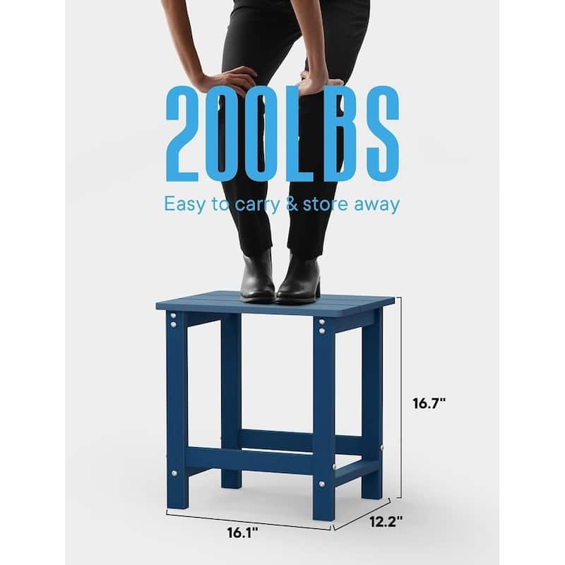 WINSOON All Weather HIPS Outdoor Side Tables 2-Tier Adirondack Tables End Tables 18inch