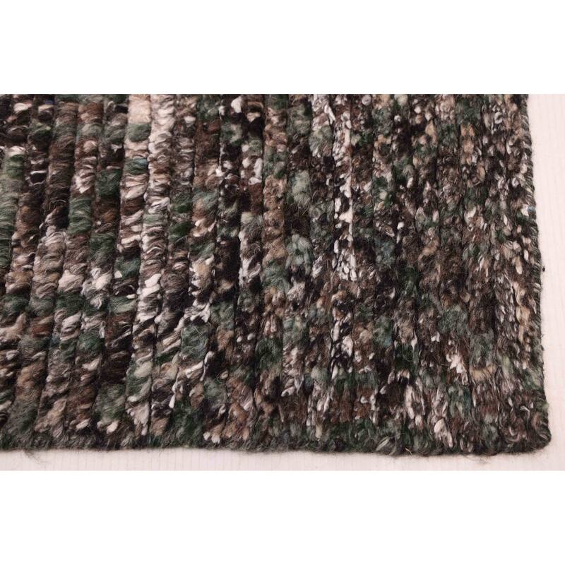 ECARPETGALLERY Hand-knotted Tangier Dark Grey Wool Rug - 5'1 x 8'0
