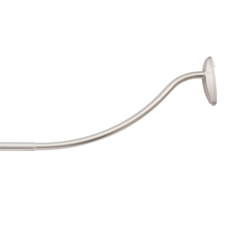 Kenney Twist & Fit No Tools Curved Camlock Tension Shower Curtain Rod, 57-72" - Brushed Nickel