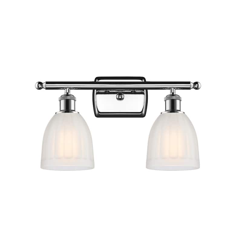 Innovations Lighting Brookfield 2 Light 16" Wide Bathroom Vanity Light - Polished Chrome / White