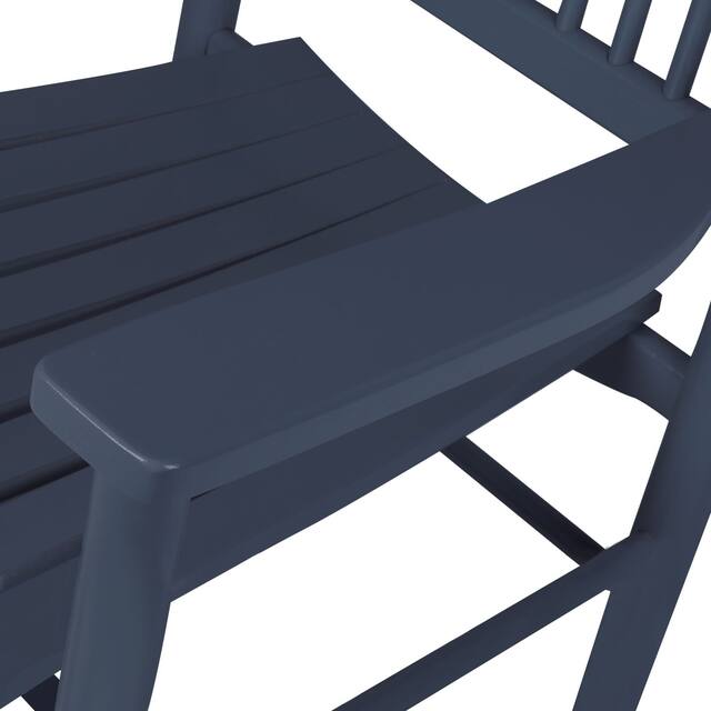 VEIKOUS Wood 3-piece Outdoor Rocking Chair and Folding Table Set