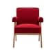 preview thumbnail 10 of 13, Fabric Leisure Chair with Solid Wood Armrest and Feet