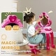 preview thumbnail 5 of 8, Qaba Kids Vanity Set with Mirror and Stool, Girls Makeup Table with Light and Sound, 15 Accessories, Pretend Play Set - Pink