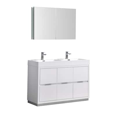 Fresca Senza 48" Double Vanity Set with Wood Cabinet and Acrylic