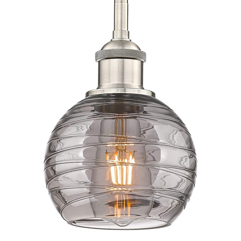 Innovations Lighting 616-1S 8 6 Athens Deco Swirl Pendant Athens Deco - Brushed Satin Nickel