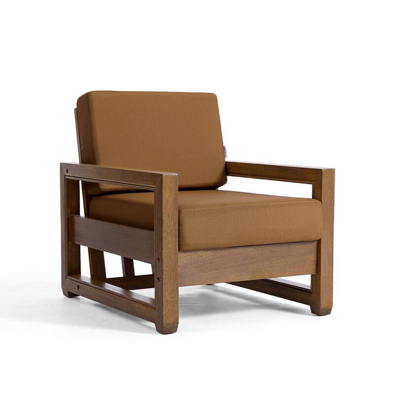 3-Piece Teak Wood Chair Outdoor Patio Conversation Set with Table