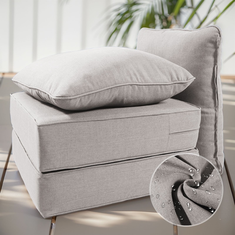 Luxury 6" Outdoor Cushions for Patio Furniture, 24x24x6 Cushion Set, Fade Resistant Replacement Cushions with Removable Cover