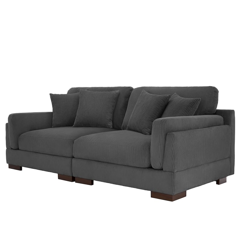 90" Loveseat Sofa Modern and Cozy Corduroy Couch