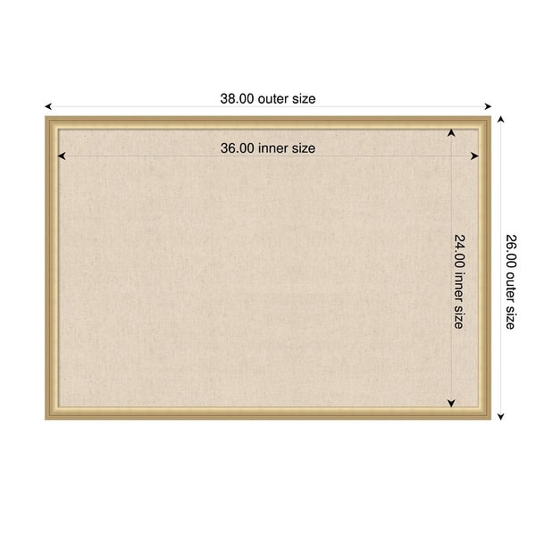 dimension image slide 80 of 91, Amanti Art Framed Fabric Pinboard Natural Linen Printed Bulletin Board