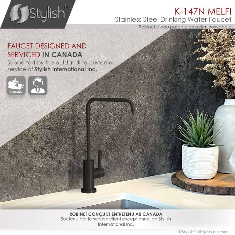 STYLISH Kitchen Sink Drinking Water Tap Faucet in Stainless Steel - Faucet Height: 10 1/2" | Spout Height: 9"