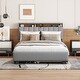 preview thumbnail 14 of 15, Versatile Upholstered Platform Bed with Storage and USB Ports for Comfortable Living