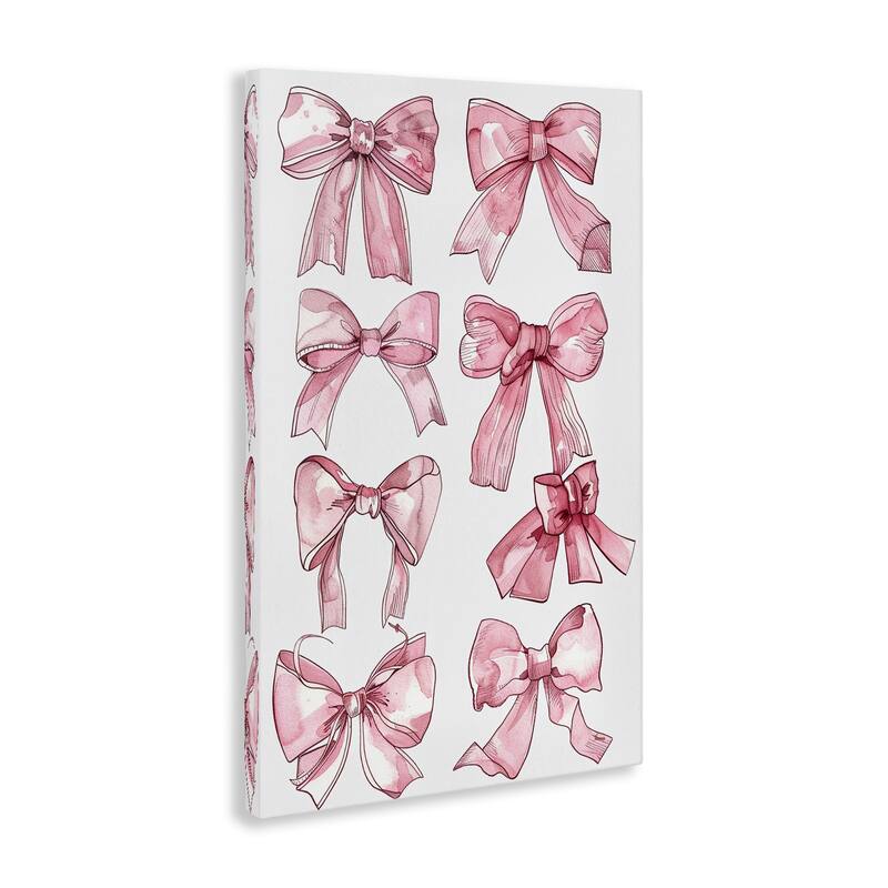 Stupell Various Ribbons in Pink Canvas Wall Art Design By LSR Design Studio