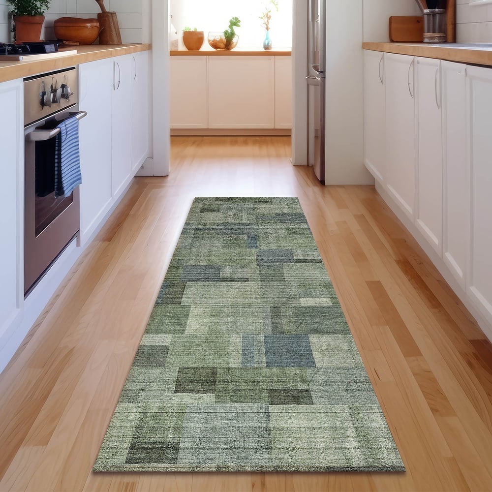 Premium Washable Super Soft Contemporay Blocky Mayfield Rug