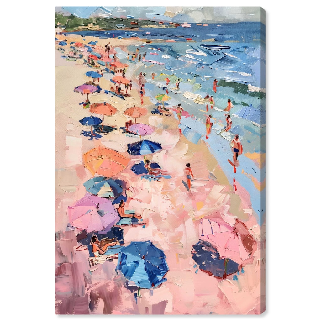 Art Remedy Beach Side Joys Gallery Wrapped Colorful Coastal 1 Piece Canvas Wall Art