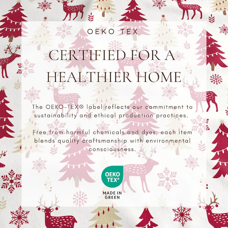 Linery & Co. Turkish Cotton Double-Brushed Christmas Flannel Bed Sheet Set