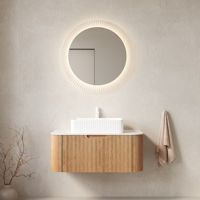 Wall-Mounted Floating Bathroom Vanity with Sink