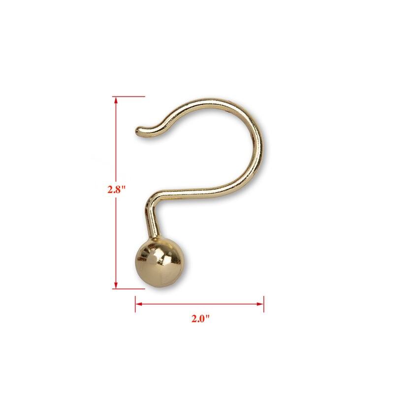 Utopia Alley Shower Hooks - Rust Resistant Shower Curtain Hooks for Shower Curtain or Liner - Set of 12