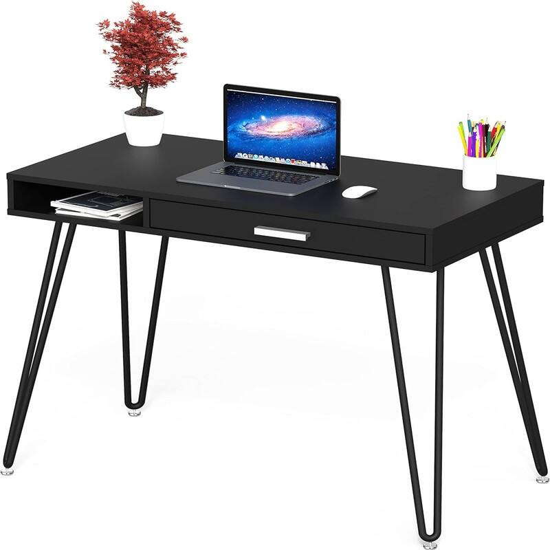 Home Office Computer Hairpin Leg Desk with Drawer