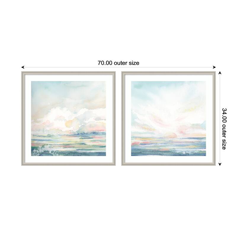 Kate and Laurel Heavenly Stillness 2 Piece Framed Wall Art Print Set by Julie Maida