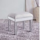 preview thumbnail 9 of 8, Dressing stool 18"Wx 14"D x 18"H in antique silver paint