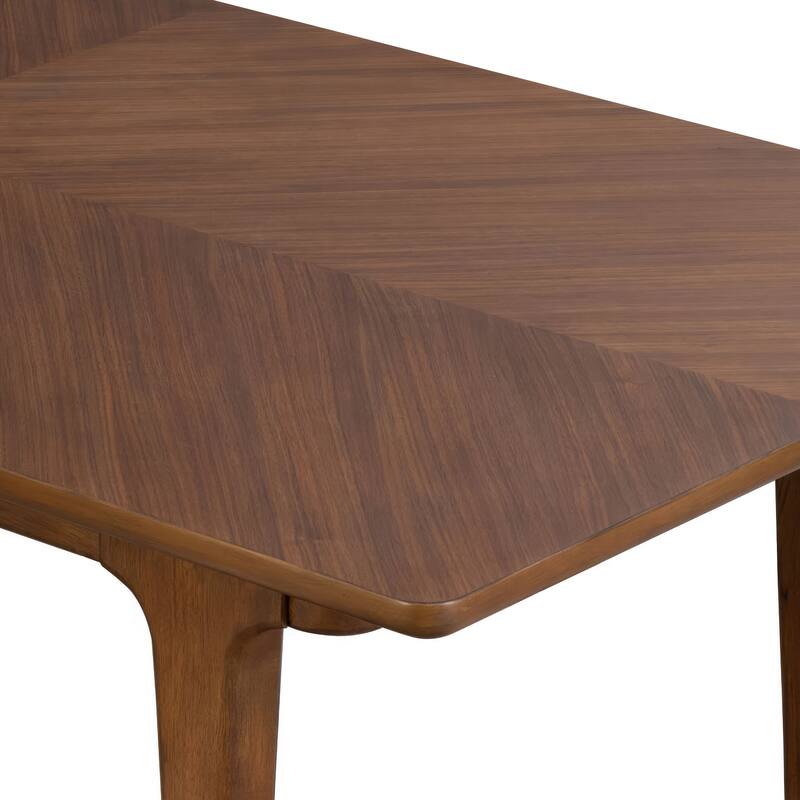 Furniture of America Forma Mid-Century Modern Walnut Solid Wood Dining Table