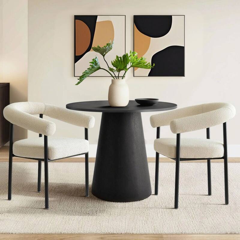 Round 35 Restaurant Dining Set - Black