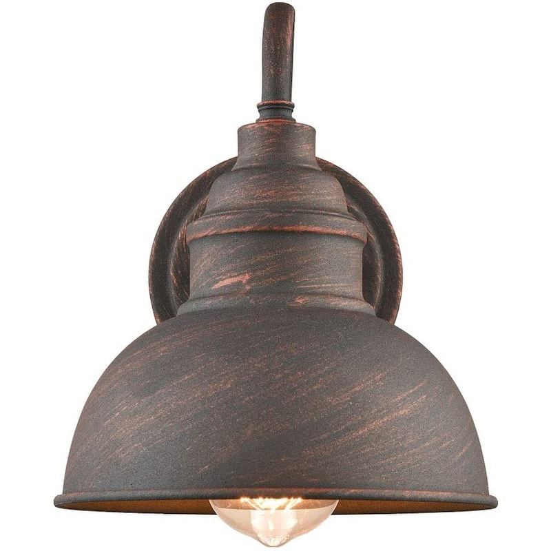 Lugo Rustic Gooseneck Wall Sconce 1-Light Waterproof Outdoor/Indoor Barn Bedside Wall Light Antique Copper Finish