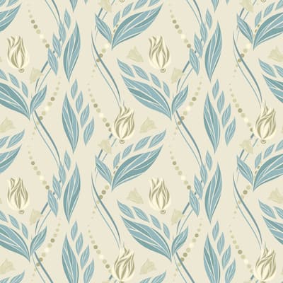 Tan Color Belie Tulips Wallpaper Removable - 10'ft H x 24''inch W