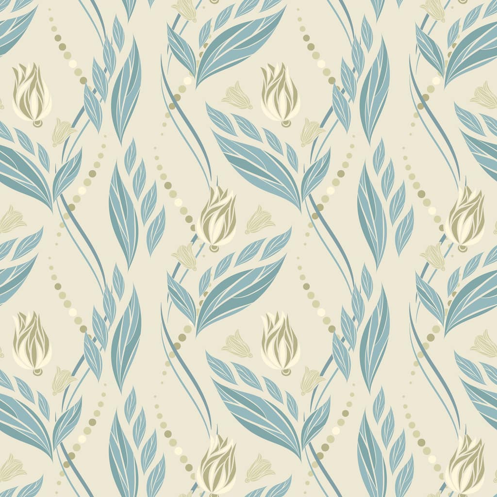 Tan Color Belie Tulips Wallpaper Removable - 10'ft H x 24''inch W