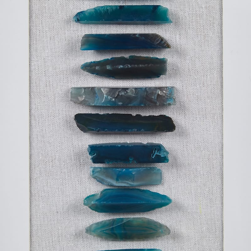 INK+IVY Cerulean Stones Framed Blue Agate Shadowbox Wall Decor Panel