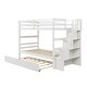 preview thumbnail 23 of 25, Twin over Twin Bunk Bed With Trundle, Stairway Storage Function, Grey