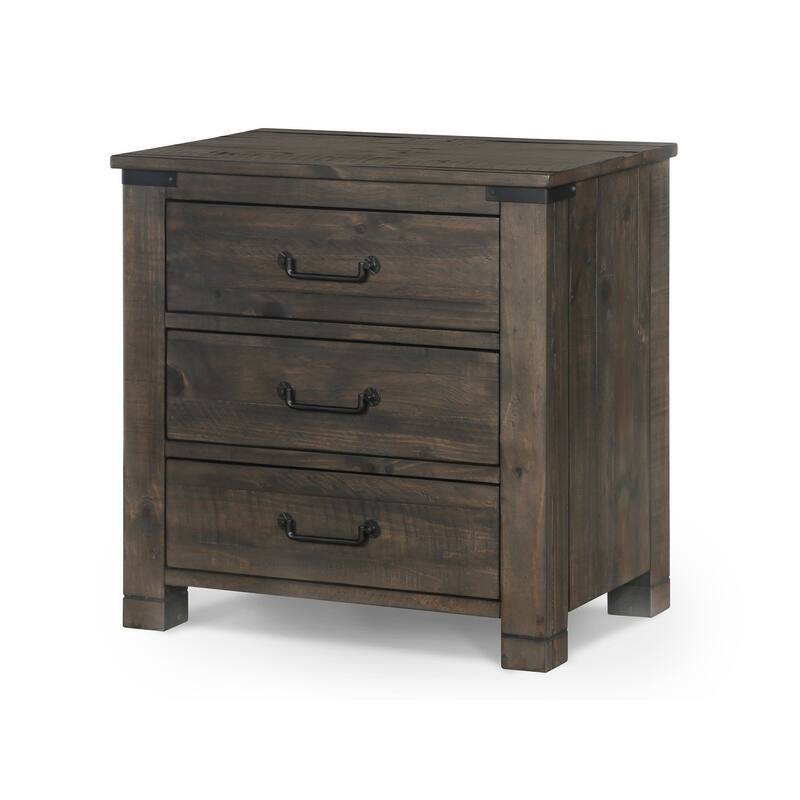 Magnussen Home Abington Weathered Charcoal Drawer Nightstand - 3-drawer