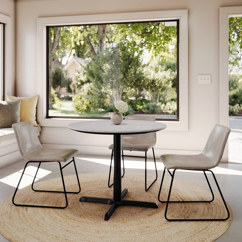 Commercial HPL Tabletop with Table Height Crisscross Base - 36"W x 36"D x 29.5"H