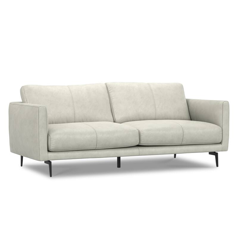 WYNDENHALL Danbury Modern Mid-Century 81" Wide Sofa in Genuine Leather
