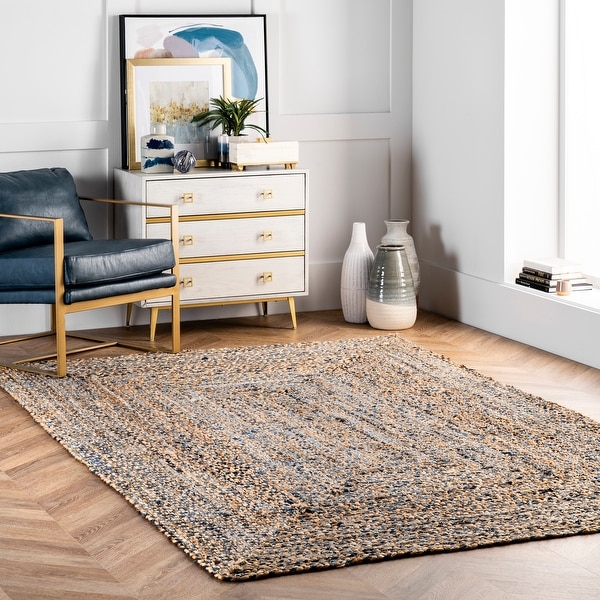 nuLOOM Handmade Braided Natural Fiber Jute Area Rug
