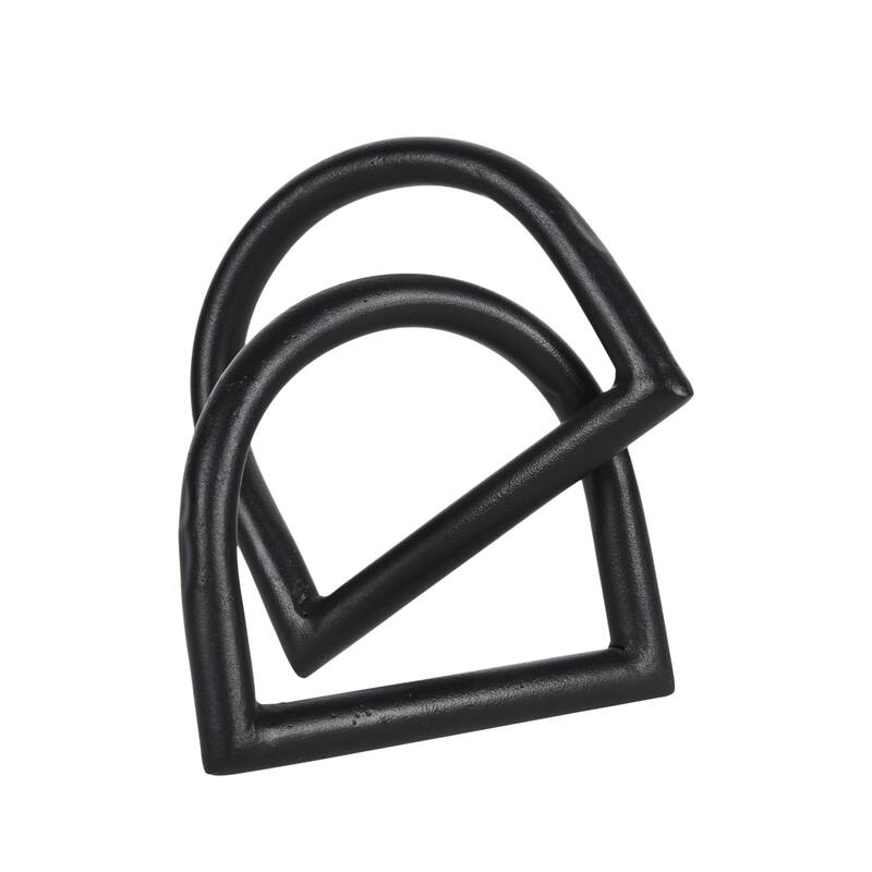 HomeRoots 6" Black Iron Modern Abstract Tabletop Sculpture - 5.91 in. x 6.10 in. x 5.91 in.