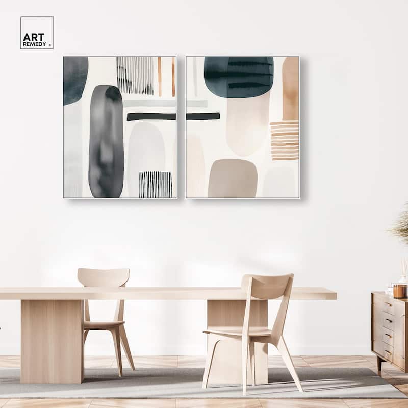 Floating Shapes I Canvas Set of 2 by Art Remedy