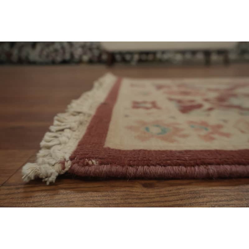 Hand Knotted Oriental 100% Wool Carpet Traditional All-Over Brown Ziegler Area Rug - 3' 7'' X 2' 2''