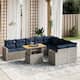 Option Grey+Navy Blue-5 middle+2 corner+2 Sofa+Table