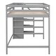 preview thumbnail 14 of 13, Grey Full Size Loft Bed Kids Bed with Wardrobe and Staircase