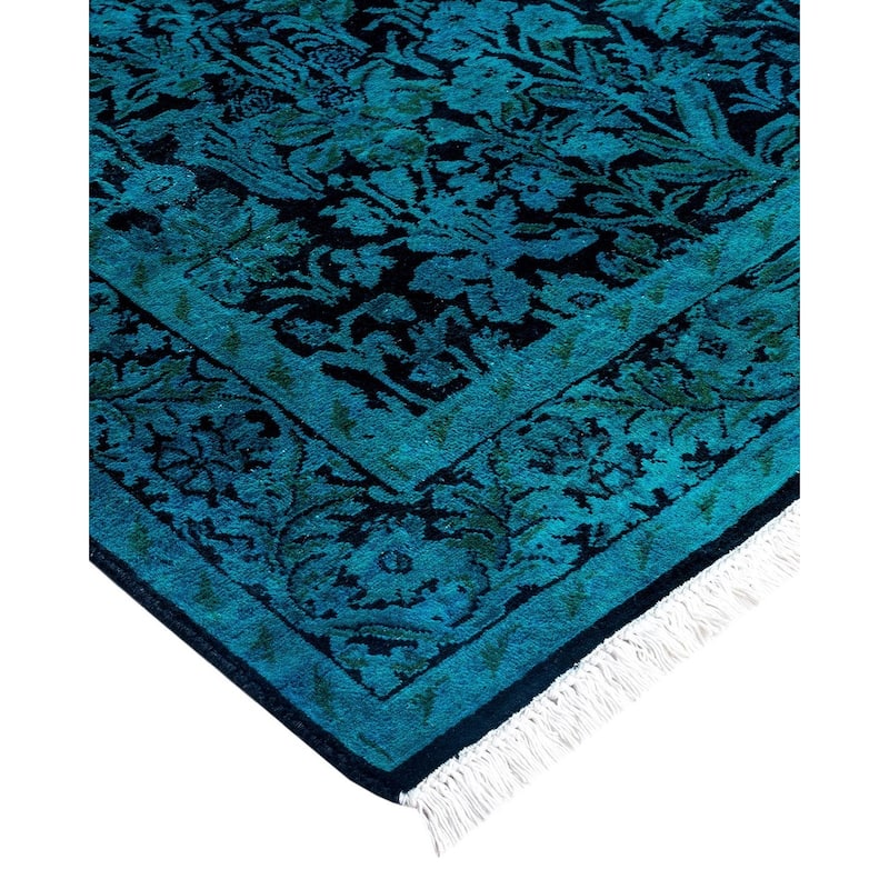Contemporary Overdyed Wool Hand Knotted Area Rug - 3' 2" x 5' 0"