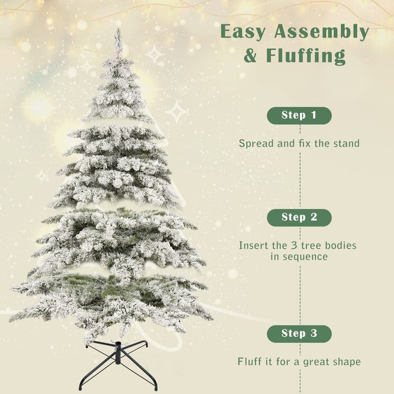 7.5ft Artificial Christmas Tree with 400 LED Lights and 1050 Bendable Branches Holiday Decoration