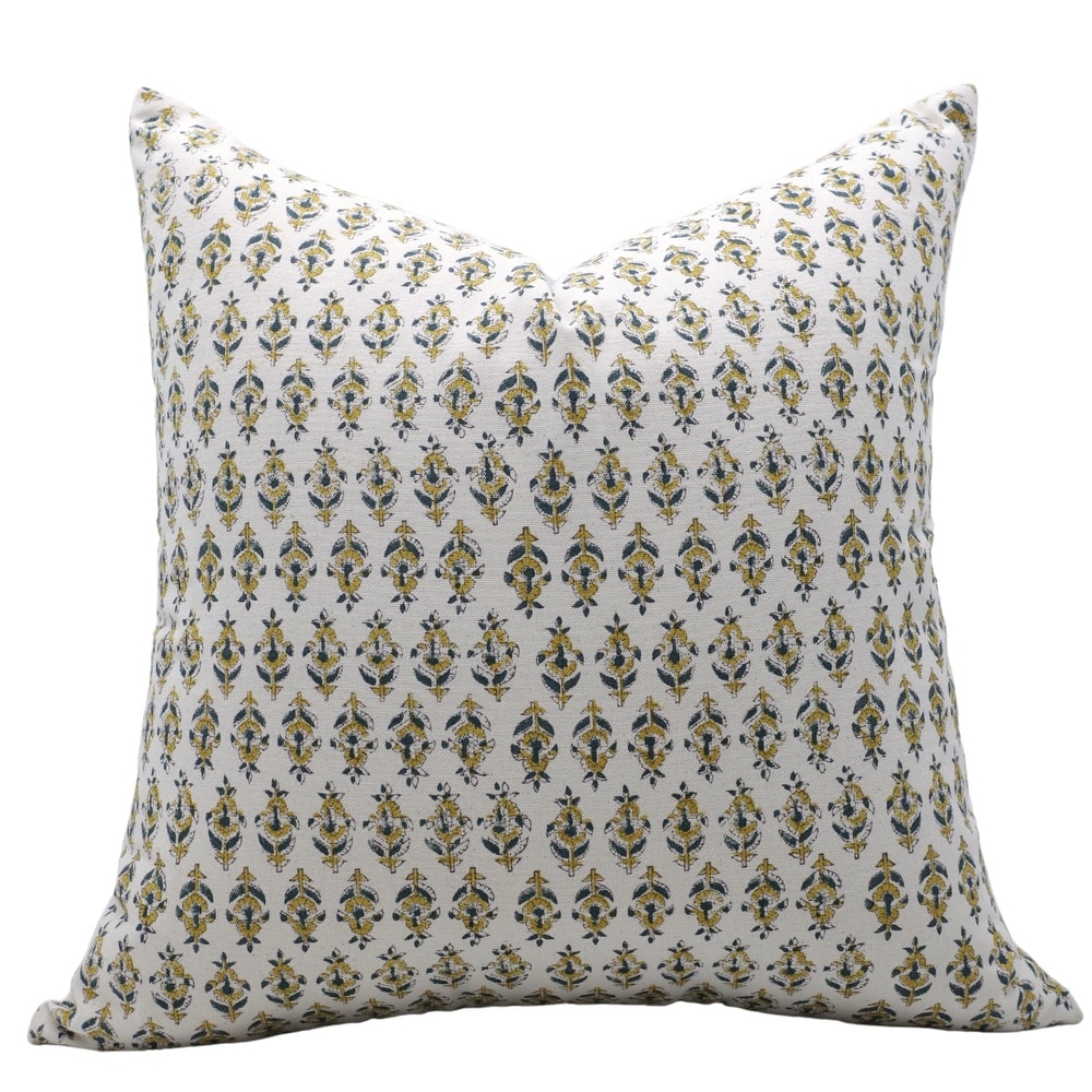 Fabdivine Cozy Handmade Floral Cotton Pillow Cover Bohemian Living Décor, Gold Fish