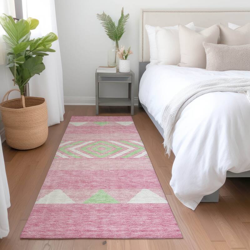 Machine Washable Indoor/ Outdoor Global Boho Chantille Rug