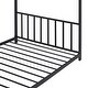 preview thumbnail 7 of 5, Twin Size Metal House Platform Bed with Solid Metal Legs, Black