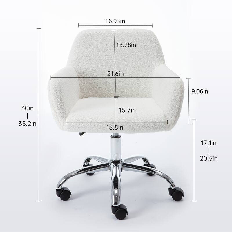Office Chair,Fluffy Fuzzy Comfortable Makeup Vanity Chair ,Swivel Desk Chair Height Adjustable