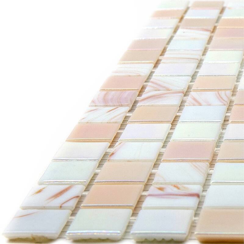 Apollo tile 12" x 12" Mingles Glossy Tuscan Beige Glass Tile (20 sq ft/case) - 20 Pack